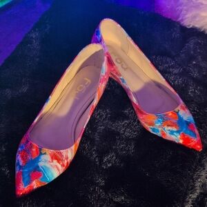 FSJ Women's Colorful Pointed Toe Heels